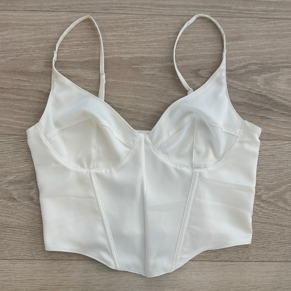 Glassons White Satin Bustier Top